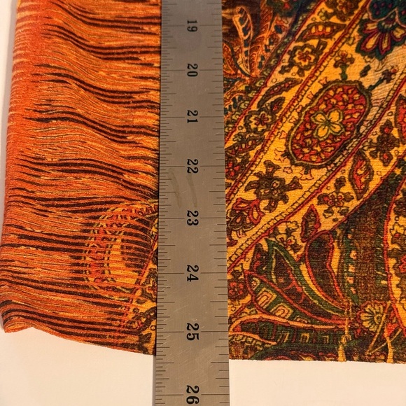 Dressbarn Boho Peasant Size Small Bell Sleeves Women’s Blouse Southwestern Print - Picture 9 of 16